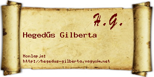 Hegedűs Gilberta névjegykártya