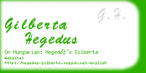 gilberta hegedus business card